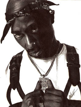 Tupac Ballpoint Portrait by Craig-Stannard