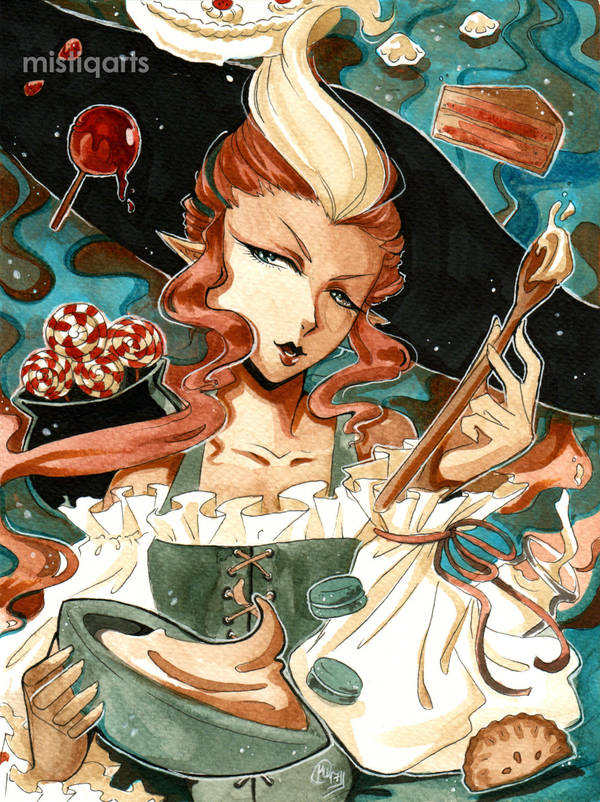 Candy Witch Watercolor illustration by Mistiqarts Candy Witch Watercolor illustration by Mistiqarts
