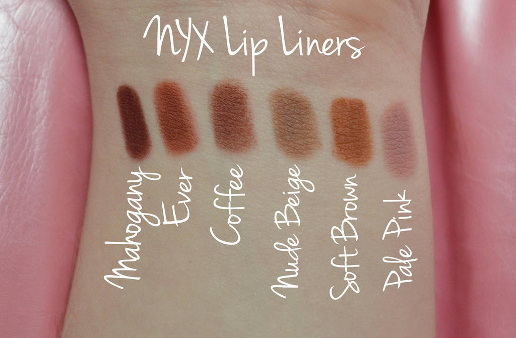 NYX Lip Liner Swatches by MakeupByLindsey on DeviantArt