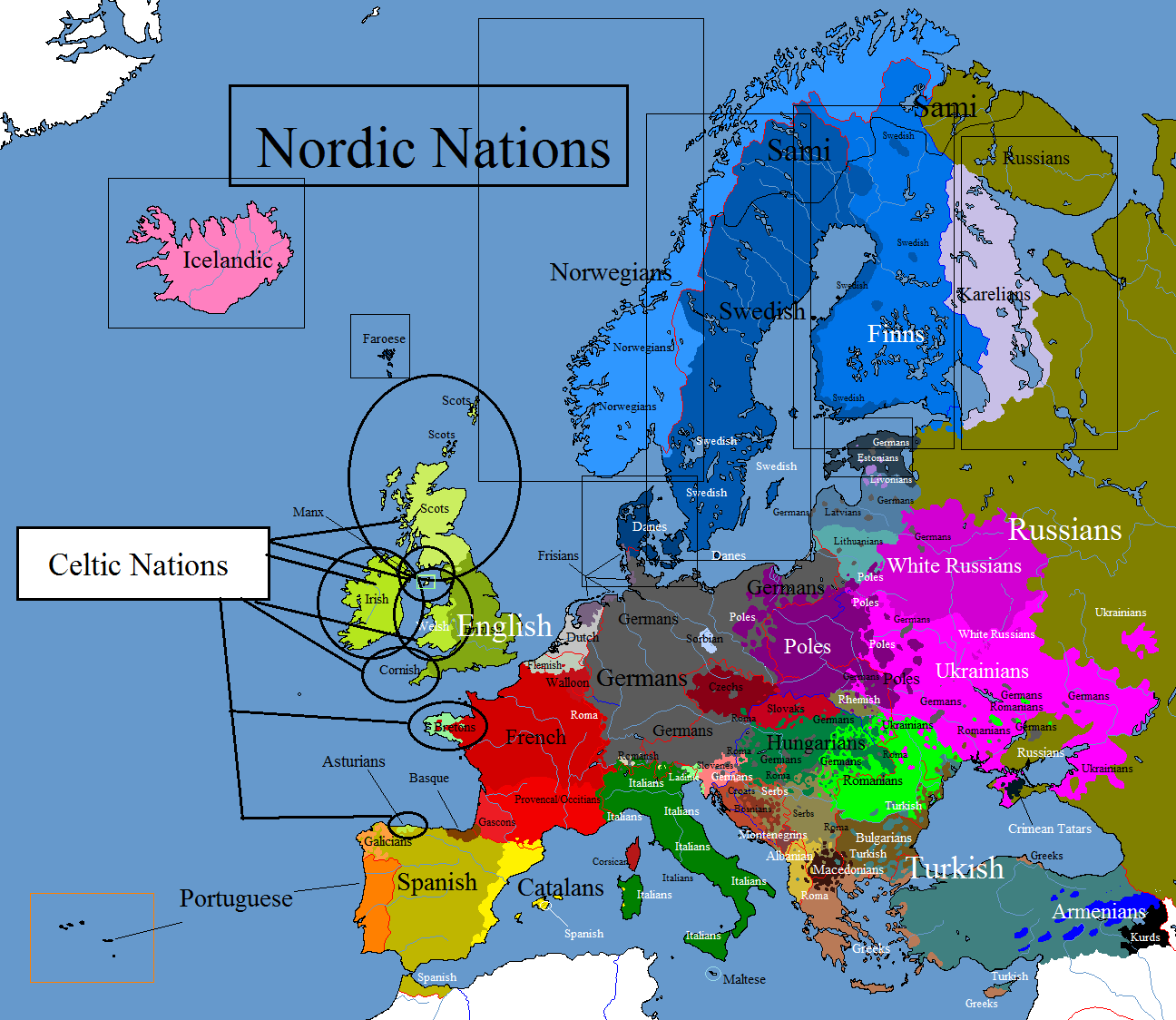 Ethnic-Linguistic Map of Europe in 1914 by LouisTheFox
