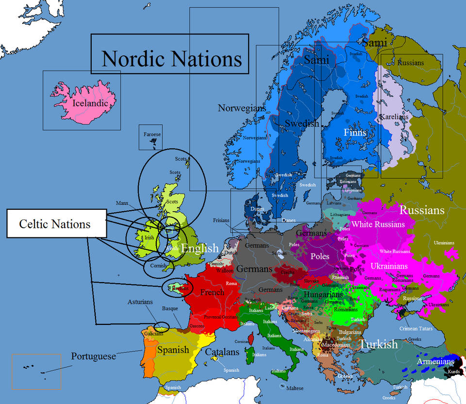 Ethnic-Linguistic Map of Europe in 1914 by LouisTheFox