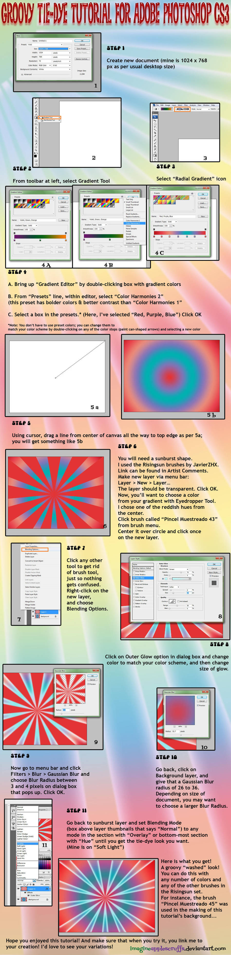 Photoshop Tie-Dye Tutorial by Sagittarianism