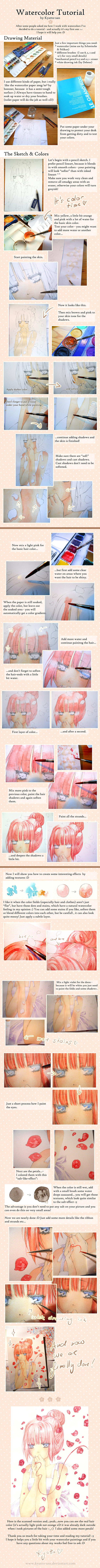 Just Be Friends - Watercolor Tutorial by Kyatto-san