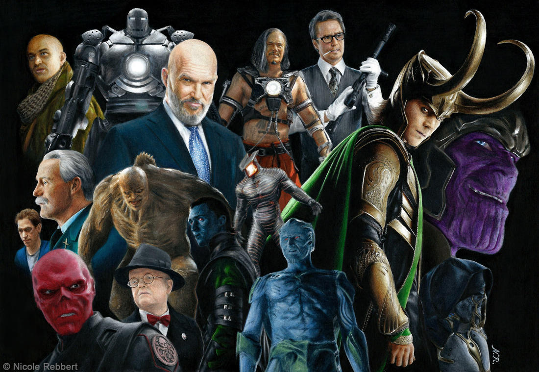 MCU Phase 1 villains (drawing) by Quelchii
