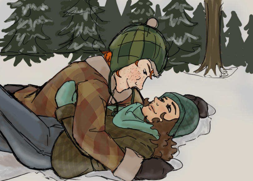 Ron and Hermione - Snow by Melleh17