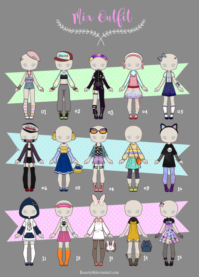 (OPEN 4/15) Casual Outfit Adopts 14 by Rosariy on DeviantArt