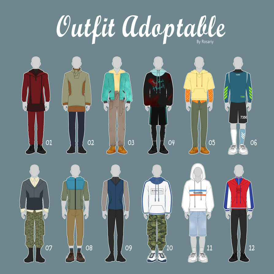 (OPEN 4/12) CASUAL Outfit Adopts 40 [MALE] by Rosariy on DeviantArt