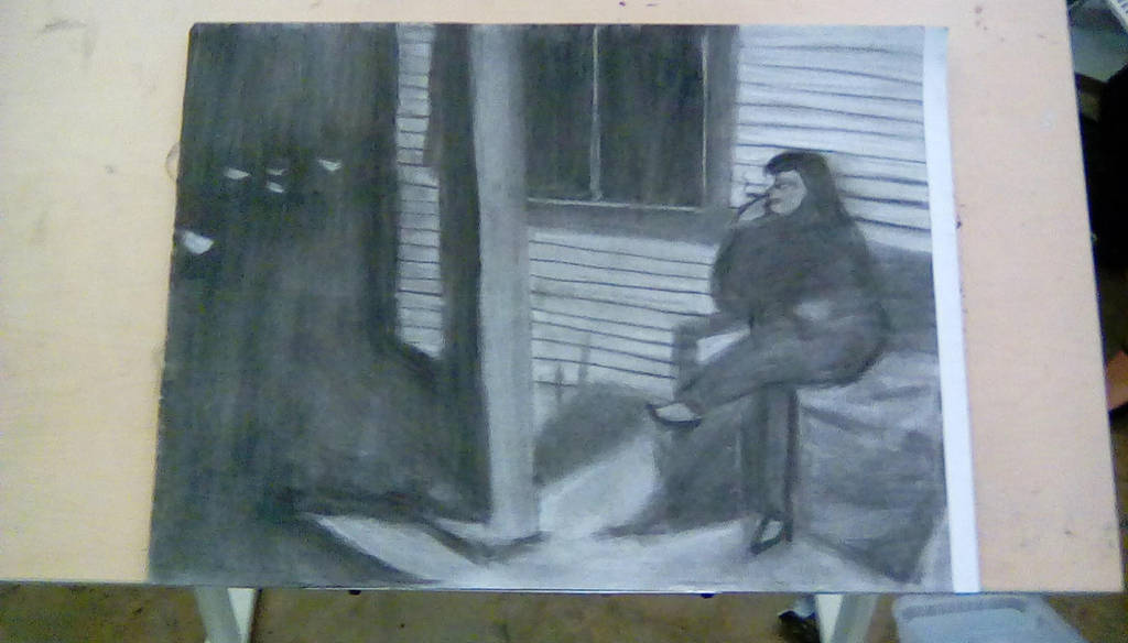 Dramatic Mood Drawing - Film Noir Inspired by JamieAgathaRose