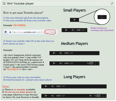 Mini Youtube Player embeddable code by CypherVisor