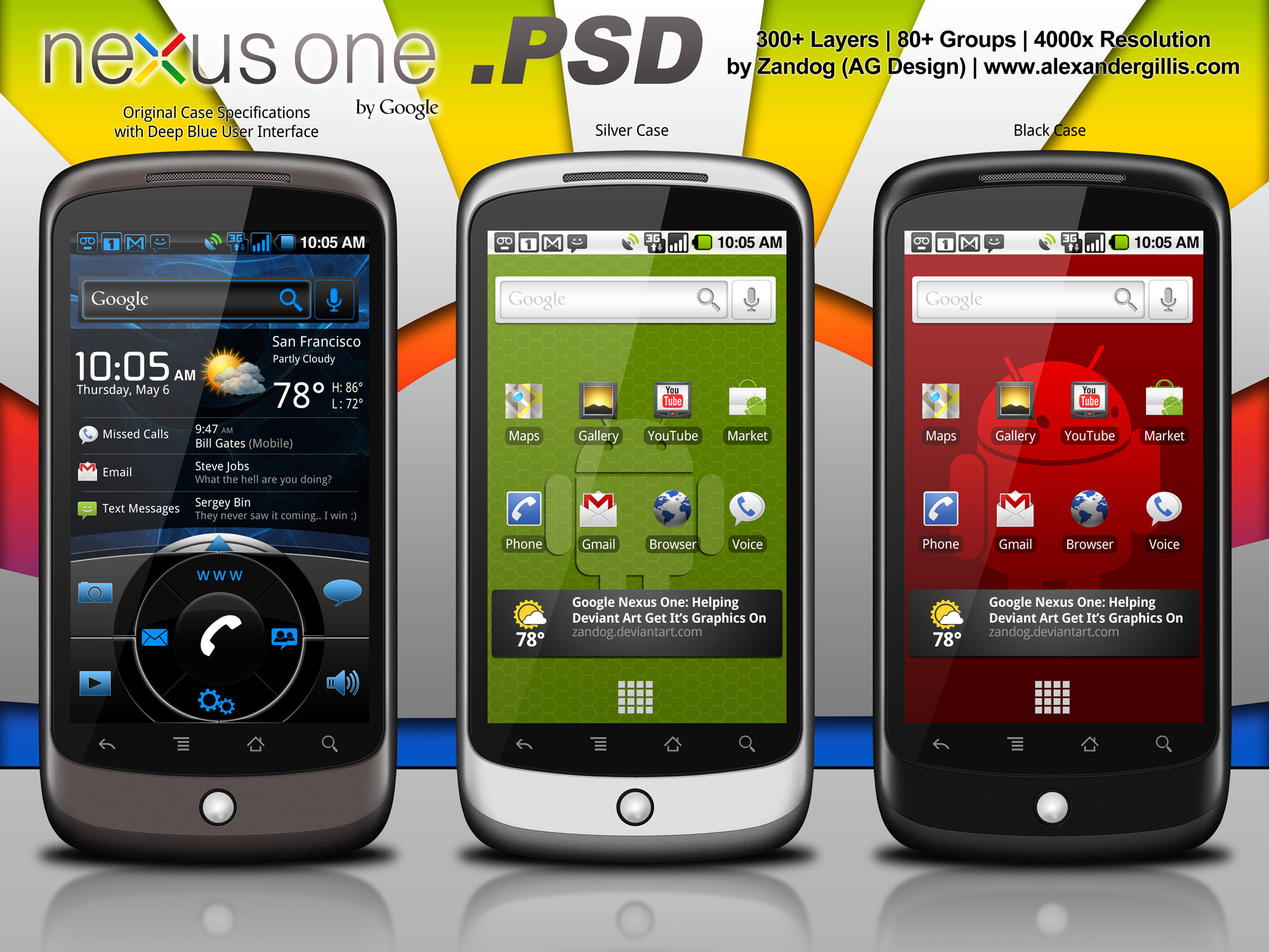 Google Nexus One Redux .PSD by zandog