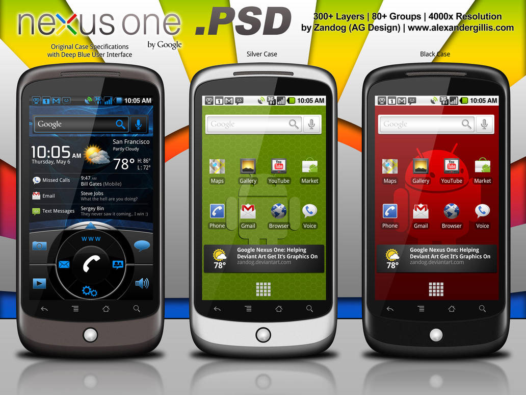 Google Nexus One Redux .PSD by zandog