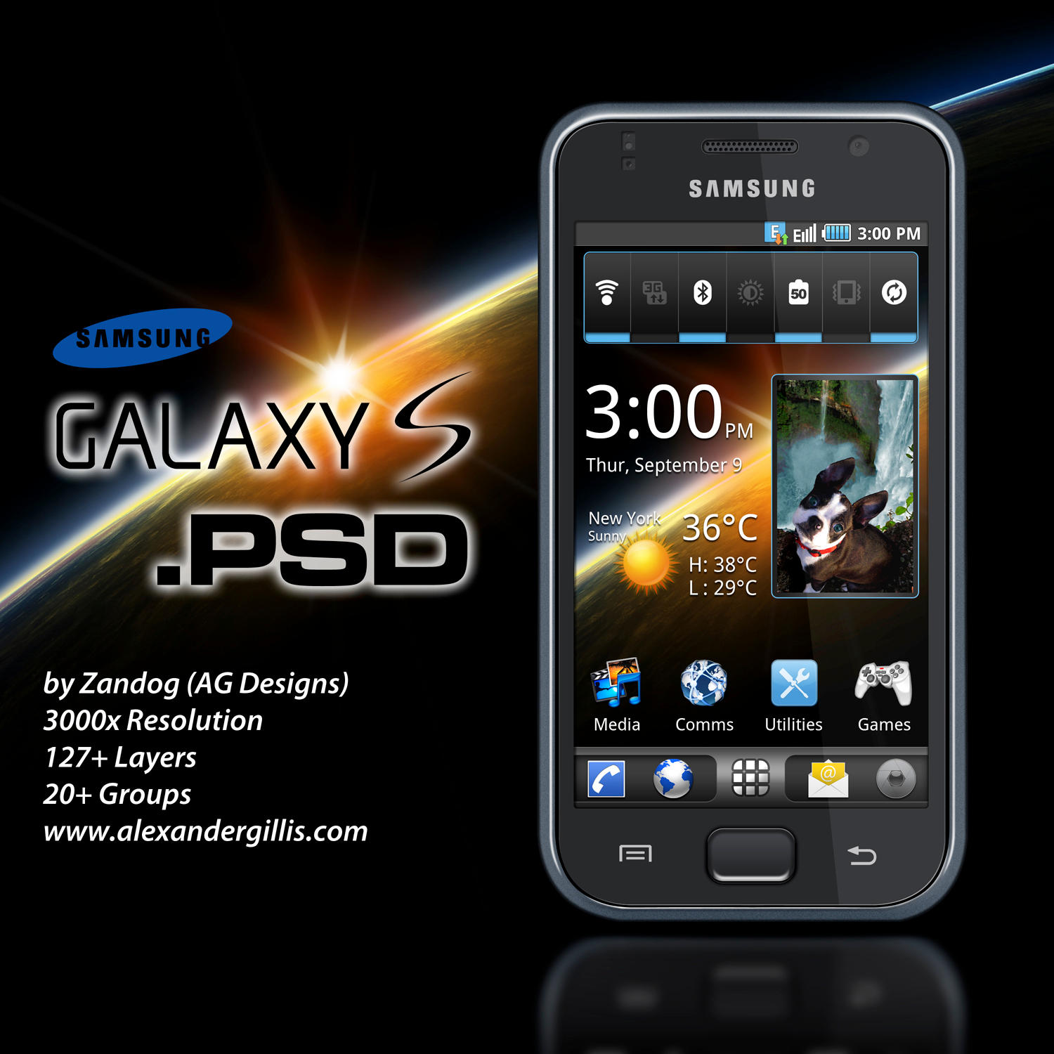 Samsung i9000 Galaxy S .PSD by zandog