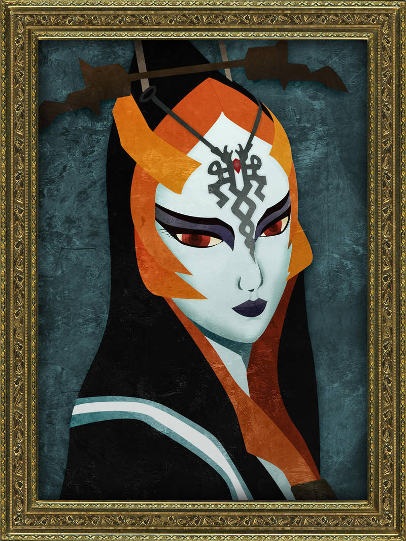 Framed Faux-Paint Midna by ever-so-excited