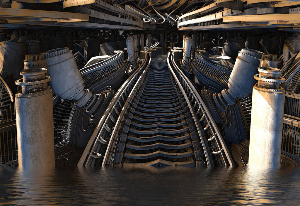 Flooded Staircase by HalTenny