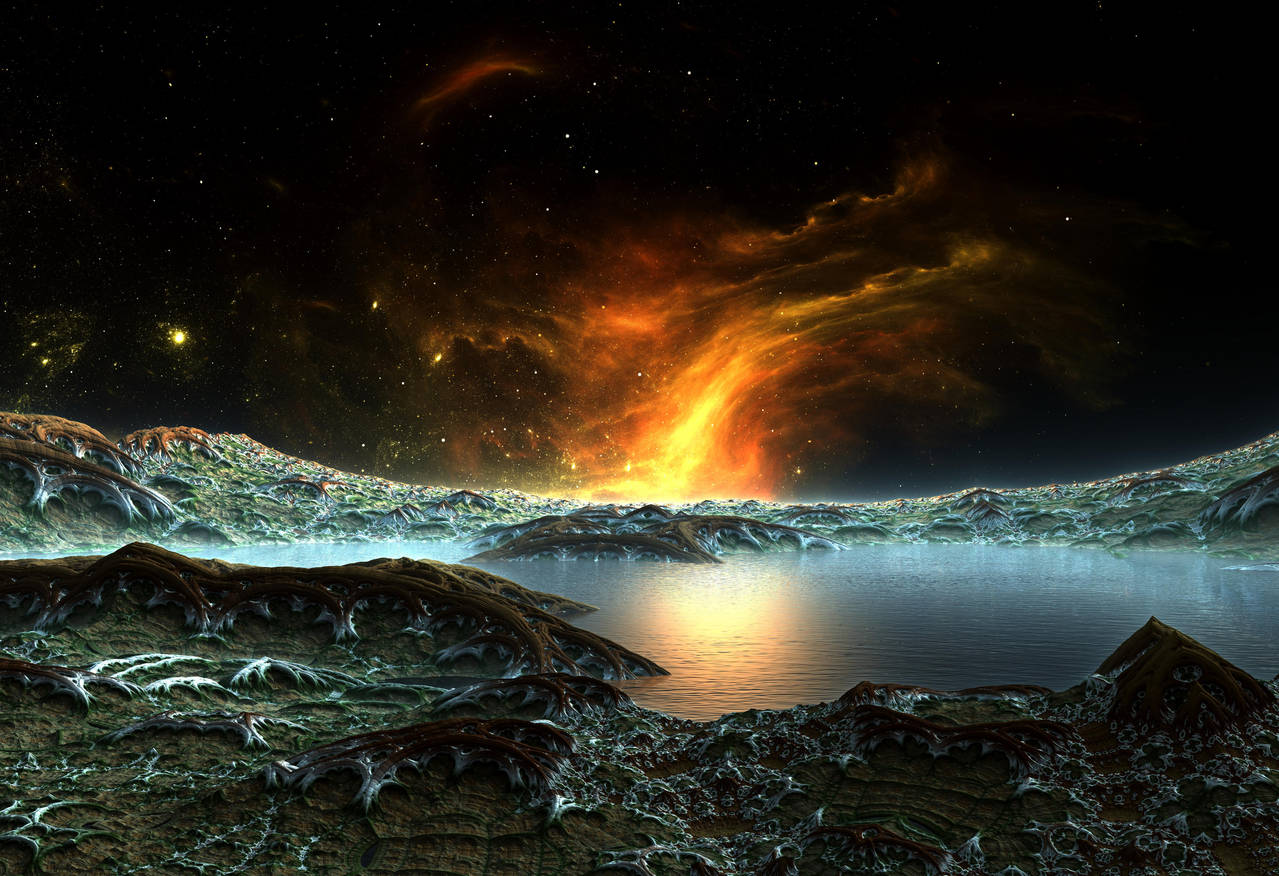 Burning Nebula Lake by HalTenny