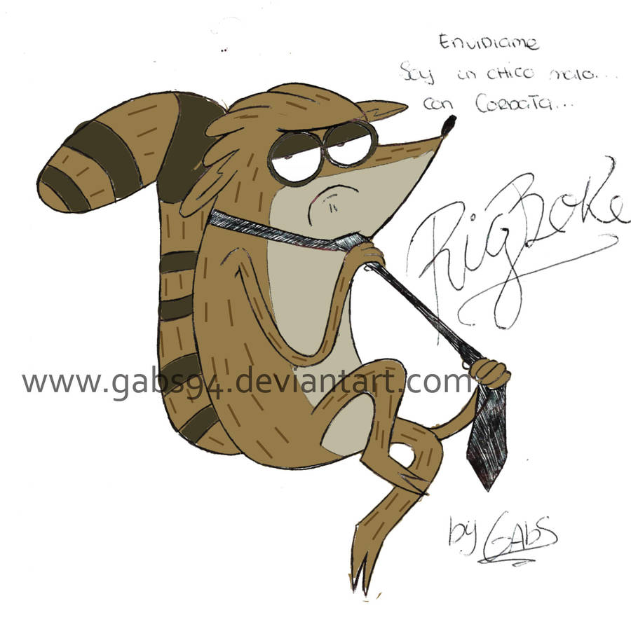 Rigby es un chico malo...con corbata-RS by gabs94