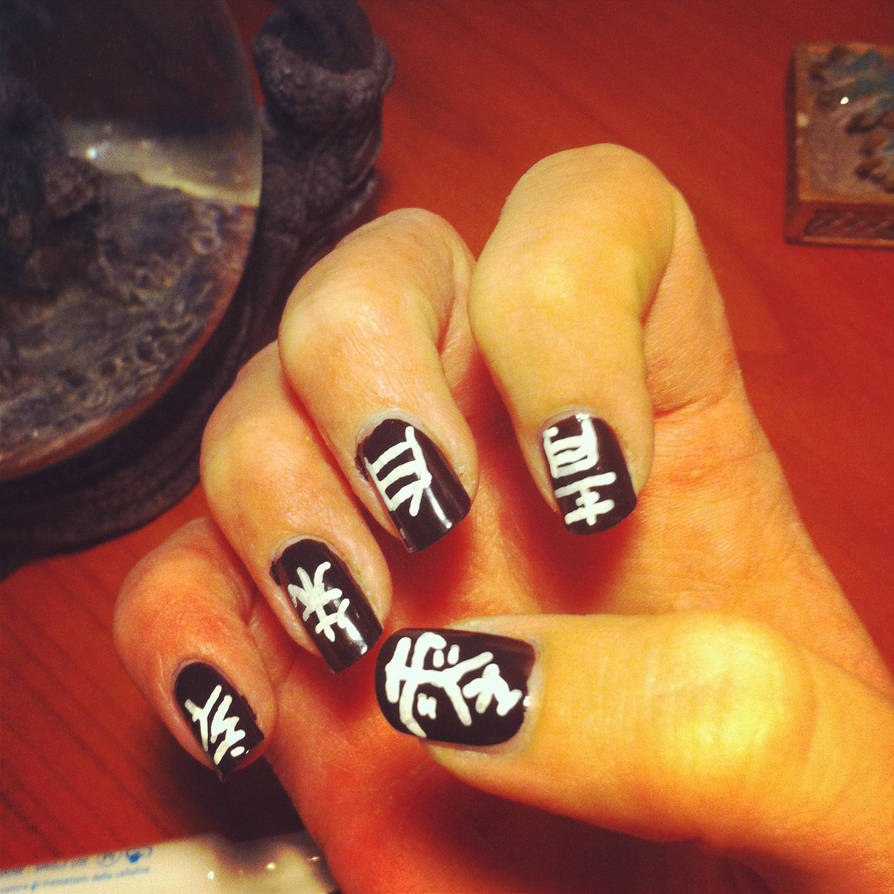 Akatsuki nail art Right Hand by KitsuneFu on DeviantArt