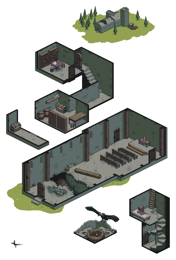 Abandoned Church Dungeon by skeddles