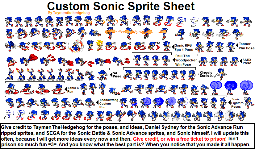 Sonic 1 sonic sprite sheet - snapret