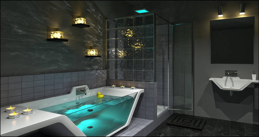 Contemporary Bathroom Caustics by DavidHier