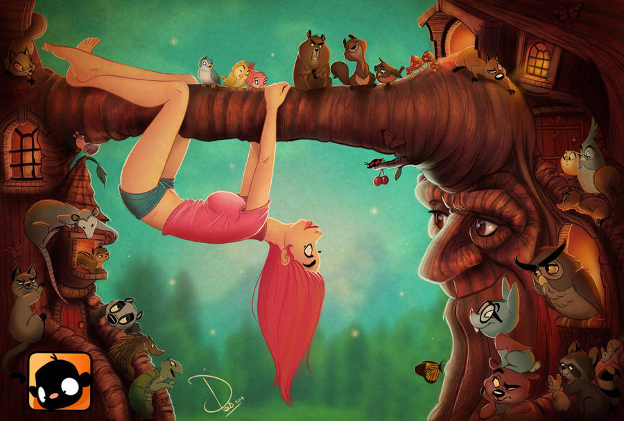 Cherry Pinup : 7 Butterfly Mystic Forest by ToonBoxStudio
