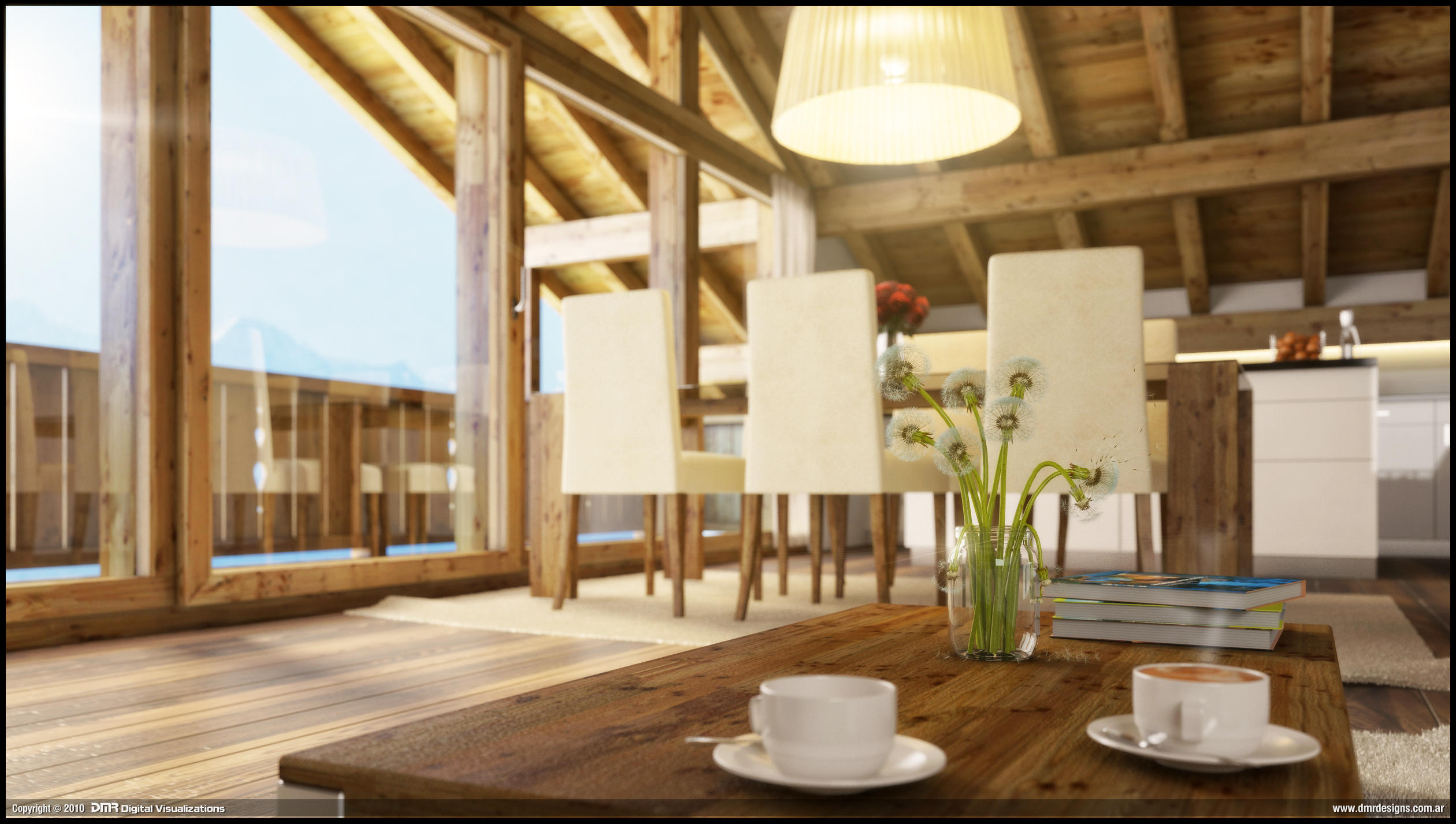Wood House Interior Close up by diegoreales