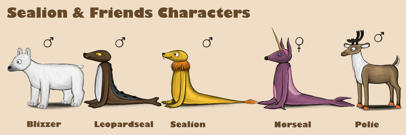 Sealion Friends Characters by Louisetheanimator Sealion Friends Characters by Louisetheanimator