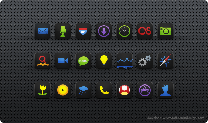 Black Neon Agua: iPhone Theme by ToffeeNut