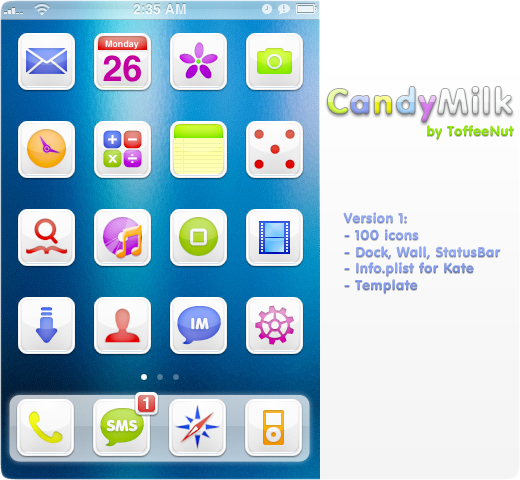 CandyMilk: iPhone Theme by ToffeeNut