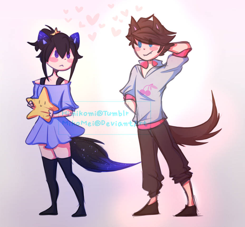 Fox Girl And Wolf Boy By Mikomei On Deviantart