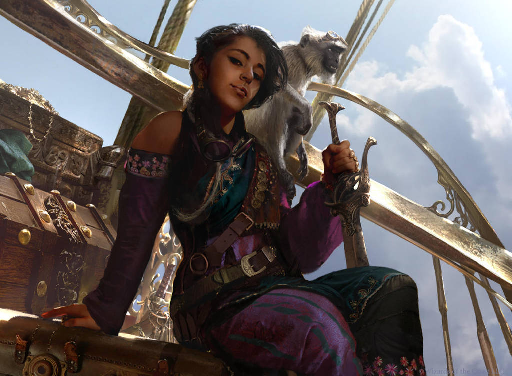 Magic The Gathering: Kari Zev, Skyship Raider by Cryptcrawler
