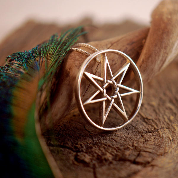 Septegram on barnwood with found objects by Kittenpants