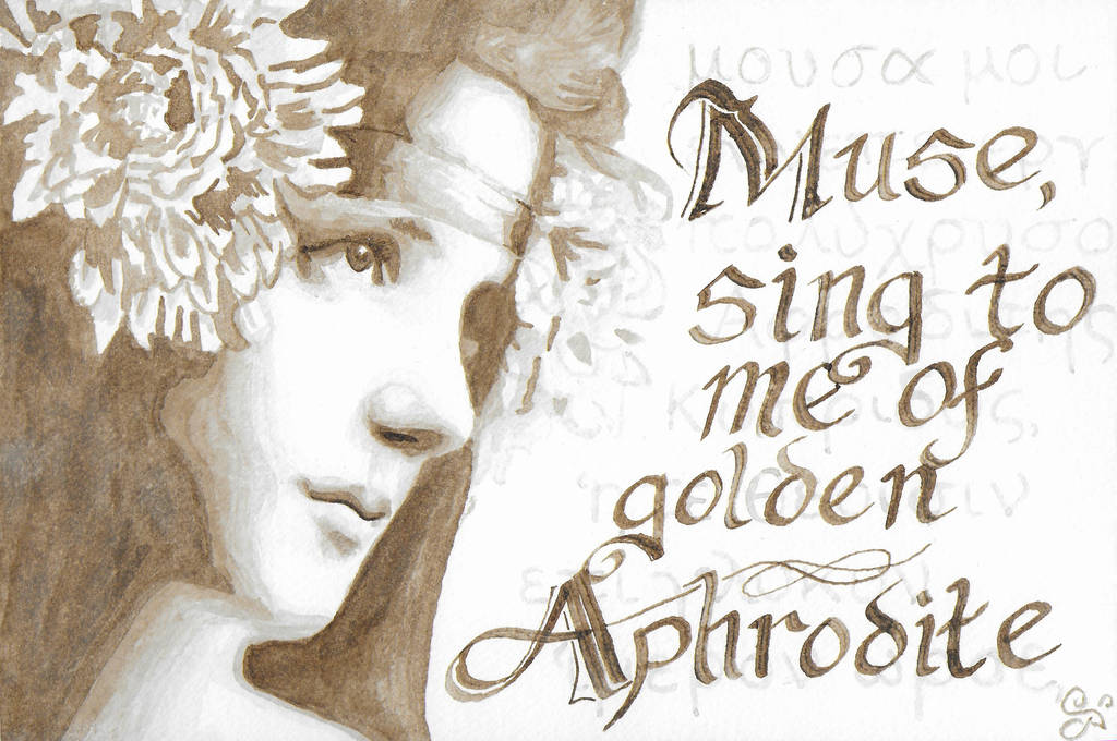 Muse Sing to Me of Golden Aphrodite - Walnut Ink by Kittenpants