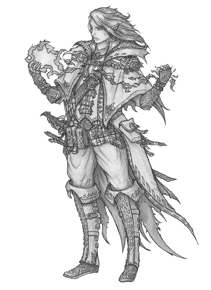 Himo Nailo - Gray elf Rogue/Wizard/Loremaster by s0ulafein