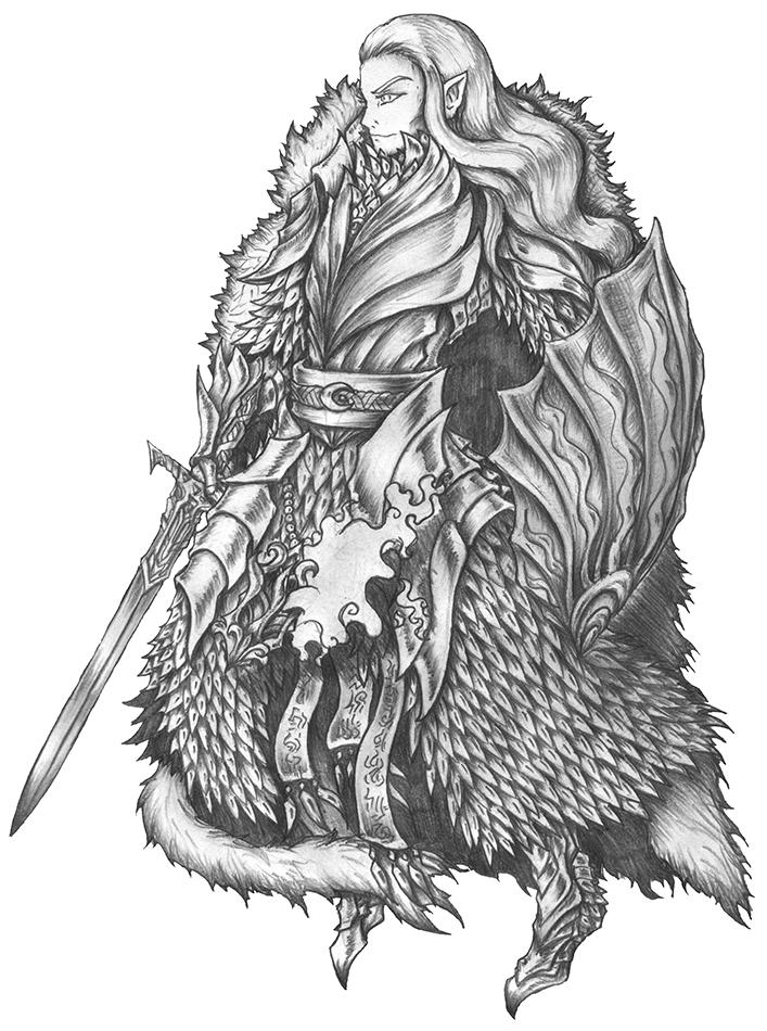 Aeron Silverleaf 2.0 - High Elf Warlock/Cleric by s0ulafein