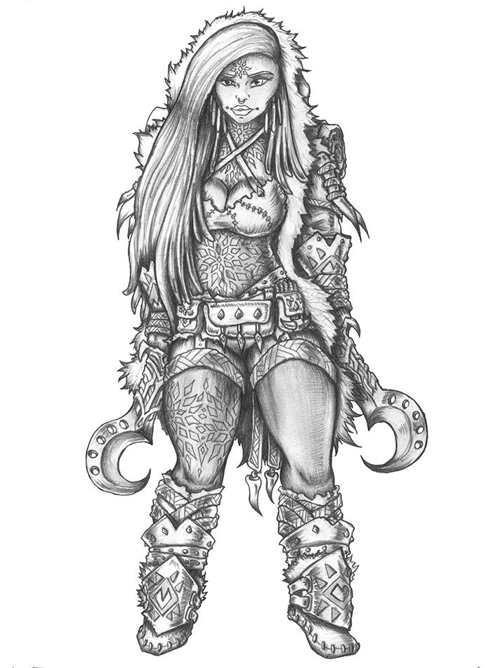 Fensira - Hafling Barbarian\Rogue by s0ulafein
