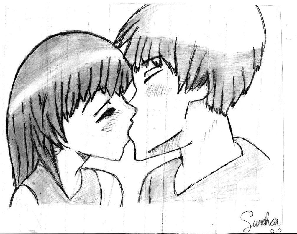 Anime Couple Boy And Girl Kiss By Weirdxgirl On Deviantart