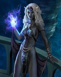 Drow Sorceress by goatlord51