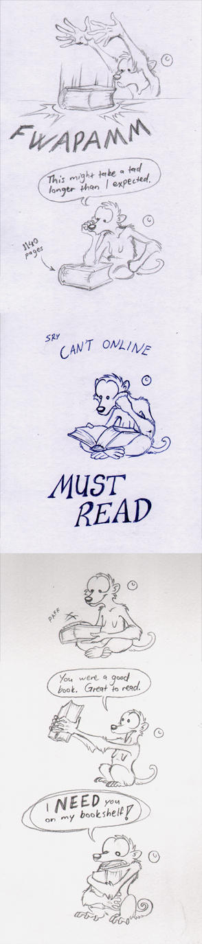 Paper reads a book by Paperiapina