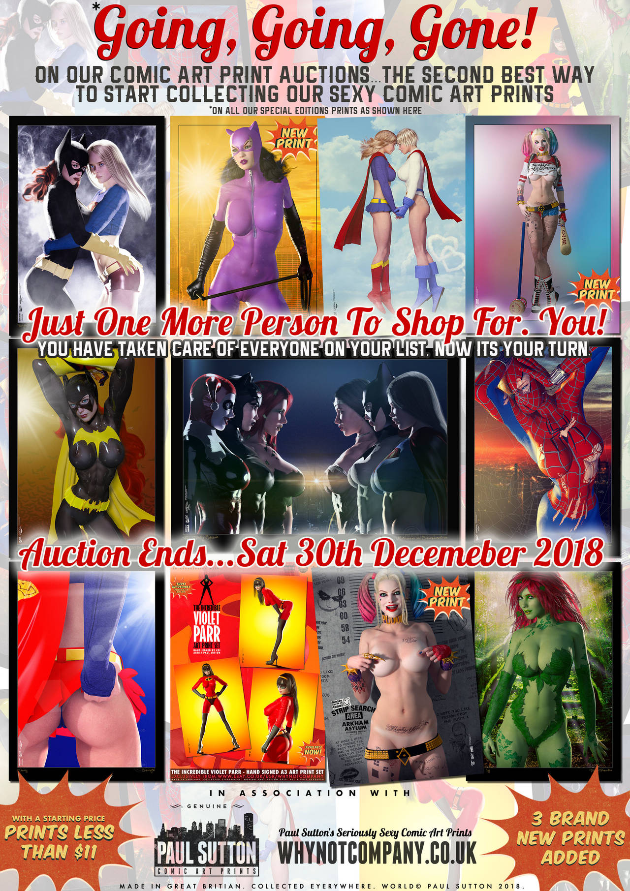 Going, Going, Gone! Sexy Comic Art Print Auctions by PaulSuttonArt