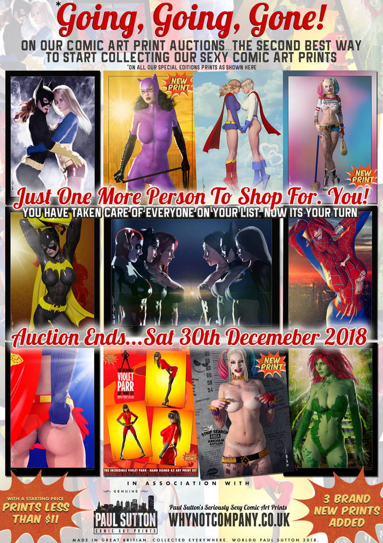 Going, Going, Gone! Sexy Comic Art Print Auctions by PaulSuttonArt