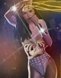Wonder Woman, Under Fire! by PaulSuttonArt