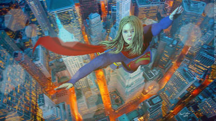 Supergirl Nightout by PaulSuttonArt
