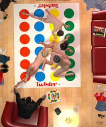 Anyone for Naked Twister! by PaulSuttonArt