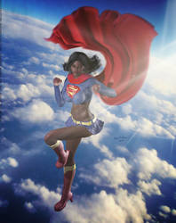 Earth-D African American Supergirl Assault by PaulSuttonArt
