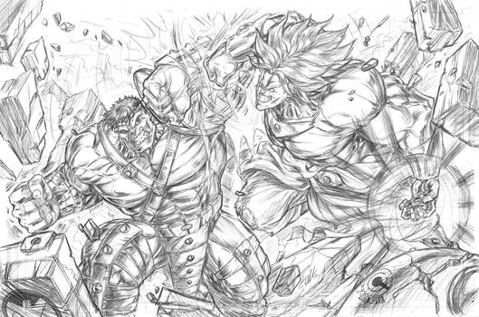 HVB (Hulk v Broly) by CdubbArt