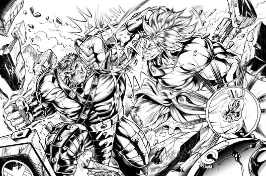 HVB (Hulk v Broly) Inks by CdubbArt