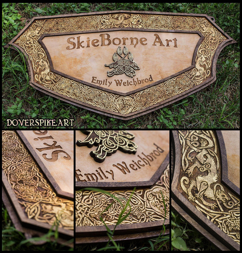 Wood-N-Gold::SkieBorne Arts Sign by BonePileStudio