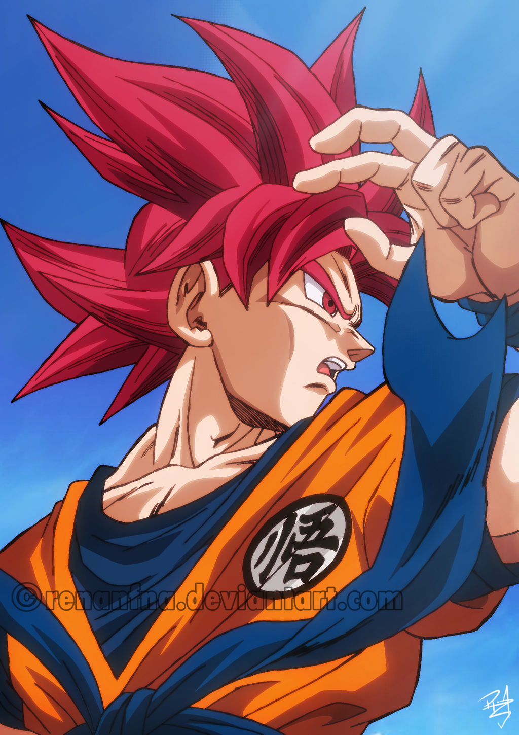 Goku Ssj God by Yuya Takahashi by RenanFNA