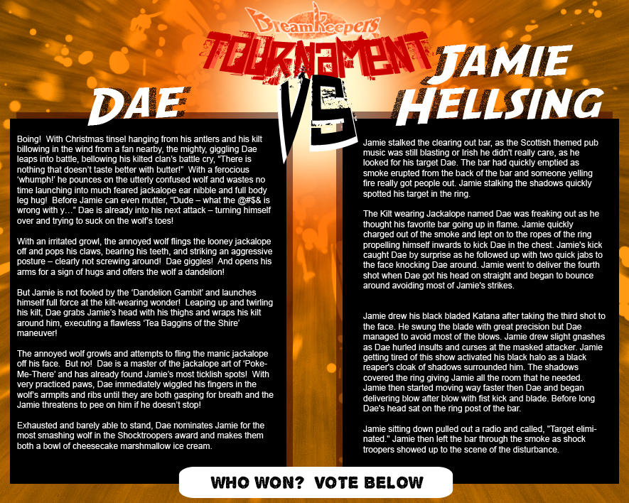 Tournament Match 7: Dae vs Hellsing by Dreamkeepers
